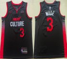 Nike Miami Heat #3 Dwyane Wade black basketball jerseys city version-XD