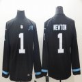 Nike Panthers #1 Cam Newton black Color Rush Limited long sleeves Jersey