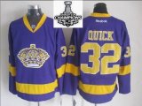 Los Angeles Kings #32 Jonathan Quick purple reebok 2014 NHL champion Jerseys