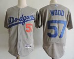 Los Angeles Dodgers #57 Wood gray Flexbase Authentic Collection Jersey