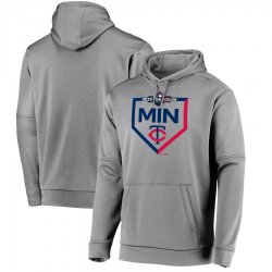 Minnesota Twins Majestic 2019 Postseason Dugout Authentic Pullover Hoodie - Gray