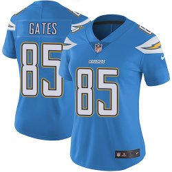 Women Chargers #85 Antonio Gates Nike skyblue Color Rush Limited Jersey