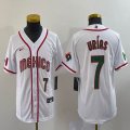 Youth 2023 World Cup Mexico #7 Julio Urias white majestic baseball jerseys 05