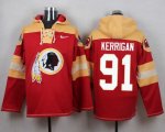 Custom Nike Washington Redskins #91 Kerrigan red yellow nfl Hooded Sweatshirt