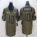 Nike Chargers #10 Justin Herbert green 2021 Salute to Service Limited Jersey