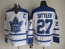 Toronto Maple Leafs 27 Darryl Sittler CCM white Throwback hockey Jersey C patch