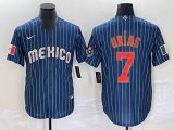 2023 World Cup Mexico #7 Julio Urias blue majestic baseball jerseys 25