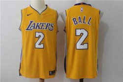 Nike NBA Lonzo Ball #2 Los Angeles Lakers yellow nba basketball Jerseys