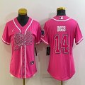 Women Nike Buffalo Bills #14 Stefon Diggs pink baseball jerseys Joint name-BD