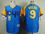 Tampa Bay Rays Wil Myers 9# blue throwback baseball jersey