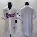 Nike Texas Rangers blank white majestic baseball jerseys-BD