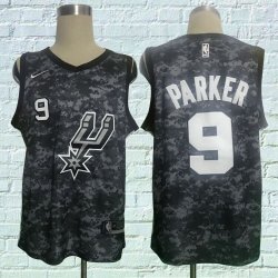 Nike San Antonio Spurs 9# Tony Parker black nba basketball jersey-LT