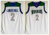 Lonzo Ball #2 Chino Hills Huskies High School College White Basketball Jersey