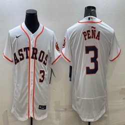 Nike Houston #3 Jeremy Pena white Flexbase Authentic Collection Jersey