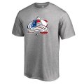 Men's Colorado Avalanche Fanatics Branded Ash Banner Wave T-Shirt