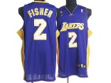 Los Angeles Lakers 2 FISHER purple nba jersey