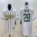 Nike Green Bay Packers #28 Legend A.J. Dillon white baseball jerseys Joint name-BD 01