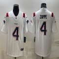 Nike Patriots #4 Bailey Zappe white Color Rush Limited Jersey