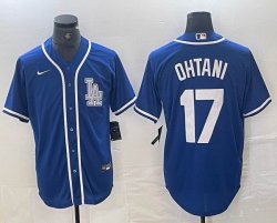 Nike Los Angeles Dodgers #17 Shohei Ohtani blue MLB baseball Jersey Joint name -BD