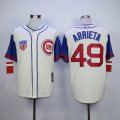 Chicago Cubs #49 Jake Arrieta white throwback mlb baseball jersey