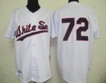 Chicago White Sox 72 Fisk White mlb jersey