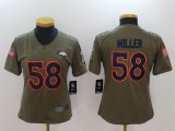 Women Nike Denver Broncos #58 Von Miller green USA flag Color Rush Limited Jersey