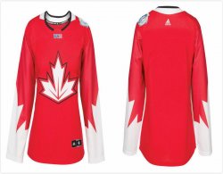 Women Canada 2016 World Cup blank red Hockey jersey