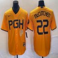 Nike Pittsburgh Pirates #22 Andrew McCutchen Yellow MLB baseball Jerseys city version 04