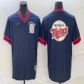 Nike Minnesota Twins blank blue majestic baseball MLB jerseys big logo 01