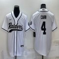 Nike Oakland Raiders 4 Derek Carr white baseball jerseys Joint name-BD