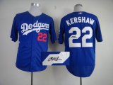 Los Angeles Dodgers #22 Clayton Kershaw Blue MLB signature Jerseys