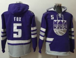 Sacramento Kings #5 De Aaron Fox Purple gray NBA Hooded Sweatshirt