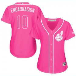 2017 Women Cleveland Indians #10 Edwin Encarnacion pink majestic mlb jersey