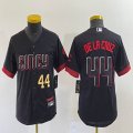 Women Nike Cincinnati Reds #44 Elly De La Cruz black majestic baseball jerseys -BD 05