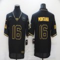 Nike San Francisco 49ers #16 Joe Montana throwback black Salute To Service Limited Jersey-BD