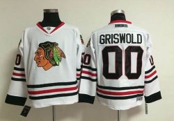 Reebok Chicago Blackhawks GRISWOLD 00# white throwback CCM nhl Jersey