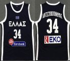 Greek national team #34 Giannis Antetokounmpo G black basketball jerseys-LC