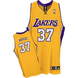 Los Angeless Lakers 37# Artest yellow jerseys