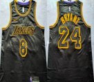 Los Angeles Lakers #8 and #24 Kobe Bryant black Snake pattern style nike NBA jerseys -XD