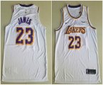 Nike Los Angeles Lakers #23 LeBron James white basketball jerseys-TY