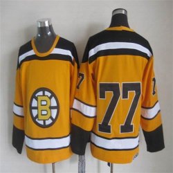 Boston Bruins #77 Ray Bourque yellow CCM hockey jerseys