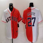 Nike Houston Astros #27 Jose Altuve orange and white splits majestic baseball jerseys 03