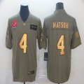 Houston Texans #4 Deshaun Watson green gold Nike Olive 2019 Salute to Service Limited Jersey