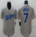 Nike Los Angeles Dodgers #7 Julio Urias gray majestic baseball jersey-BD