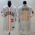 Nike Houston Astros #30 Kyle Tucker white gold Flexbase Authentic Collection Jersey 02