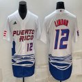 Puerto Rico Baseball Francisco Lindor White 2023 World Baseball Classic Replica Player Jersey