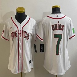 Women 2023 World Cup Mexico #7 Julio Urias white majestic baseball jerseys 11