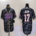 Buffalo Bills 17# Josh Allen gray camo nike baseball jerseys Joint name-BD