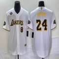 Nike Los Angeles Dodgers #8 and #24 Kobe Bryant white NBA and baseball Jerseys Joint name -BD (2)