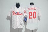 Philadelphia Phillies #20 Mike Schmidt white red stripe Flexbase Authentic Collection Jersey